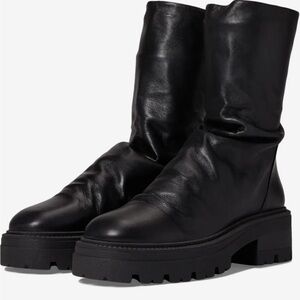 Free People Emma Ruched Boots Black SZ 38.5 NEW